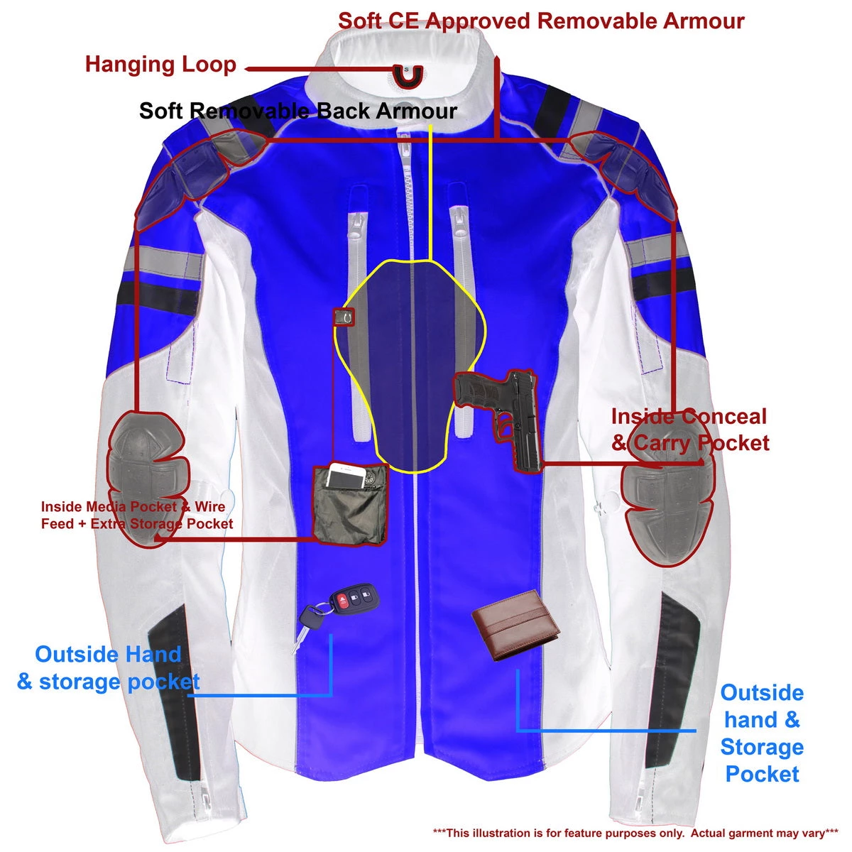 M-BOSS Motorcycle Apparel Motorcycle Jackets M Boss Apparel BOS22708 Ladies High Visibility Green Waterproof Moto Jacket With Armor