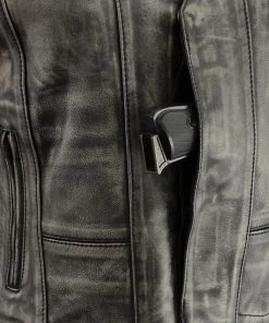 M-BOSS Motorcycle Apparel M Boss Motorcycle Apparel BOS24500 Ladies Leather Distressed Brown 6 Pocket Vest Motorcycle Vests