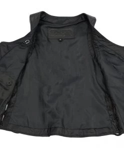 M-BOSS Motorcycle Apparel M Boss Motorcycle Apparel BOS24503 Ladies Black Leather Side Lace Zipper Front Vest