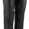 M-BOSS Motorcycle Apparel M Boss Motorcycle Apparel BOS26500 Ladies Black Vixen Leather Motorcycle Pants With Quilted Belt Detailing Motorycle Pants & Chaps