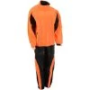 M-Boss Motorcycle Apparel BOS29600 Women's Black And Neon-Orange Two Piece High Visibility Rain Suit