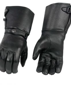 Xelement XG37502D Men's Black USA Deerskin Leather Gauntlet Gloves