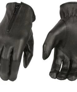 M-BOSS Motorcycle Apparel Riding Gear M Boss Motorcycle Apparel BOS37536 Ladies Black Unlined Leather Gloves With Zipper Closure