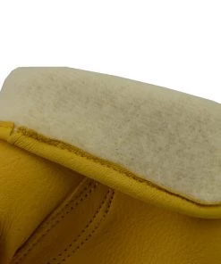 M-Boss Motorcycle Apparel BOS37550 Men's Yellow Full Grain Deerskin Gloves Riding Gear