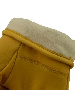 Riding Gear Xelement XG37547 Men's Yellow Lined Full Grain Deerskin Gloves