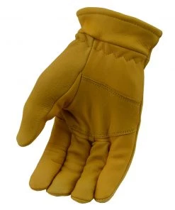 M-BOSS Motorcycle Apparel M Boss Motorcycle Apparel BOS37547 Men's Yellow Lined Full Grain Deerskin Gloves Riding Gear
