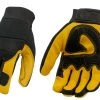 M-BOSS Motorcycle Apparel Riding Gear M Boss Motorcycle Apparel BOS37548 Men's Yellow And Black Full Grain Deerskin Gloves
