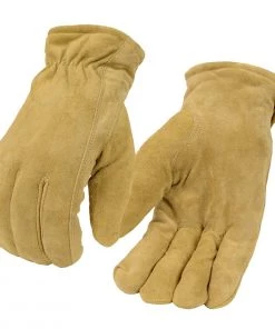 Riding Gear M-Boss Motorcycle Apparel BOS37552 Men's Sand Color Thermal Lined Gloves Made Of USA Deer Suede