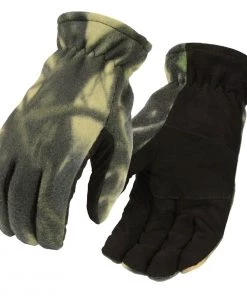 Riding Gear M-Boss Motorcycle Apparel BOS37553 Men's Camo Deer Suede Palm And Fleece Thermal Lined Gloves