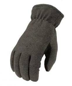M-Boss Motorcycle Apparel BOS37554 Men's Grey Fleece With Suede Palm Thermal Lined Gloves