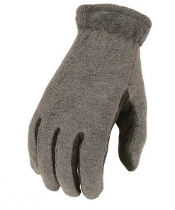 M-BOSS Motorcycle Apparel M Boss Apparel BOS37557 Men's Black And Grey Leather With Fleece Deer Skin Gloves