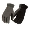 M-BOSS Motorcycle Apparel M Boss Apparel BOS37557 Men's Black And Grey Leather With Fleece Deer Skin Gloves