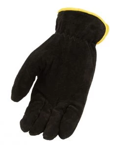 M-BOSS Motorcycle Apparel Riding Gear M Boss Apparel BOS37558 Men's Black And Tan Leather Deer Skin Gloves