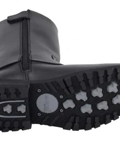 M-BOSS Motorcycle Apparel M-Boss Apparel BOS49001 Men's Classic 12-inch Black Harness Leather Motorcycle Boots Riding Gear