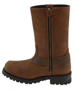 M-BOSS Motorcycle Apparel M-Boss Apparel BOS49001 Men's Classic 12-inch Distress Brown Harness Leather Motorcycle Boots