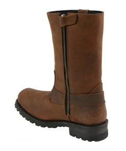M-BOSS Motorcycle Apparel M-Boss Apparel BOS49001 Men's Classic 12-inch Distress Brown Harness Leather Motorcycle Boots