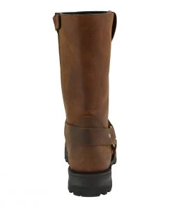 M-BOSS Motorcycle Apparel M-Boss Apparel BOS49001 Men's Classic 12-inch Distress Brown Harness Leather Motorcycle Boots