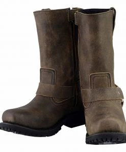 M-BOSS Motorcycle Apparel M Boss Apparel BOS49002 Men’s 11-inch Classic Distressed Brown Harness Square Toe Boots Riding Gear