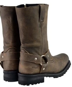 M-BOSS Motorcycle Apparel M Boss Apparel BOS49002 Men’s 11-inch Classic Distressed Brown Harness Square Toe Boots Riding Gear