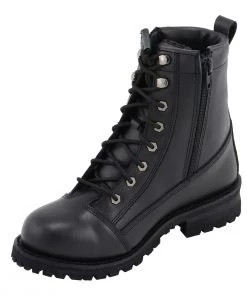 M-BOSS Motorcycle Apparel M Boss Motorcycle Apparel BOS49005 Men's 8 Inch Black Accelerator Leather Motorcycle Boots