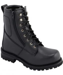 M-BOSS Motorcycle Apparel M Boss Motorcycle Apparel BOS49006 Men's 9 Inch Black Trooper Leather Motorcycle Boots Riding Gear