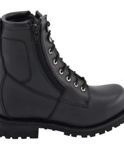 M-BOSS Motorcycle Apparel M Boss Motorcycle Apparel BOS49006 Men's 9 Inch Black Trooper Leather Motorcycle Boots Riding Gear