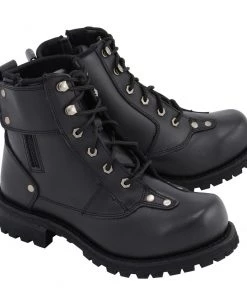 M-BOSS Motorcycle Apparel Riding Gear M Boss Motorcycle Apparel BOS49007 Men's 7 Inch Black Outlaw Leather Motorcycle Boots