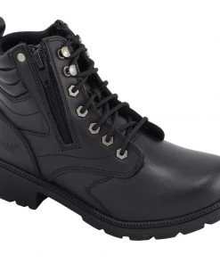 M-BOSS Motorcycle Apparel M Boss Motorcycle Apparel BOS49300 Ladies 7 Inch Black Rally Style Leather Motorcycle Boots Riding Gear