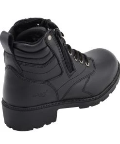 M-BOSS Motorcycle Apparel M Boss Motorcycle Apparel BOS49300 Ladies 7 Inch Black Rally Style Leather Motorcycle Boots Riding Gear