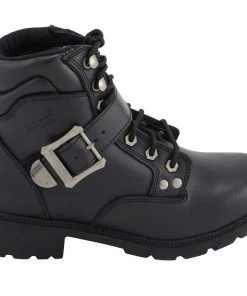 M-BOSS Motorcycle Apparel M Boss Motorcycle Apparel BOS49301 Ladies 7 Inch Black Road Captain Leather Motorcycle Boots