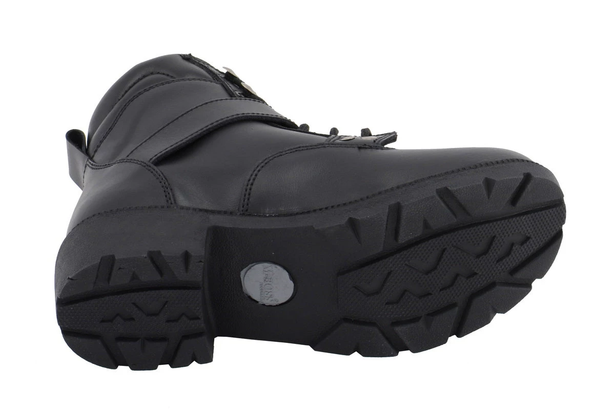 M-BOSS Motorcycle Apparel M Boss Motorcycle Apparel BOS49301 Ladies 7 Inch Black Road Captain Leather Motorcycle Boots