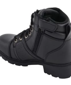 M-BOSS Motorcycle Apparel M Boss Motorcycle Apparel BOS49302 Ladies 6 Inch Black Accelerator Leather Motorcycle Boots