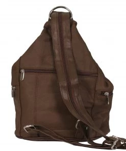 Hot Leathers BPA1017 Genuine Brown Leather Backpack Purse Riding Gear