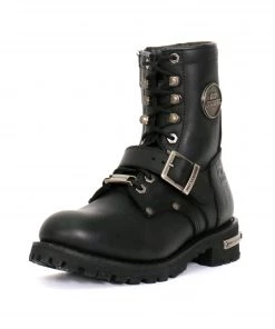 Hot Leathers BTL1001 Ladies 7-inch-Tall Logger Leather Boots With Buckle Riding Gear