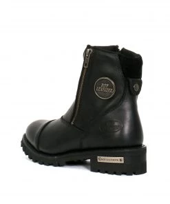 Hot Leathers BTL1002 Ladies Black 6-inch Double Zip Cap Toe Leather Boots