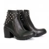 Hot Leathers BTL1003 Ladies 5-inch Black Studded Ankle Leather Boots With Side Zippers Riding Gear