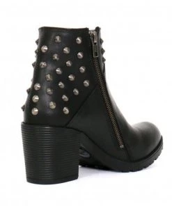 Hot Leathers BTL1003 Ladies 5-inch Black Studded Ankle Leather Boots With Side Zippers Riding Gear