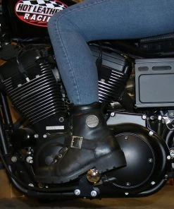 Riding Gear Hot Leathers BTL1004 Ladies 6-inch Black Lace-Up Leather Boots With Buckle Strap