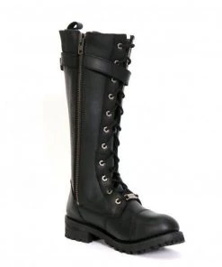 Riding Gear Hot Leathers BTL1005 Ladies 14-inch Black Knee-High Leather Boots With Side Zipper Entry