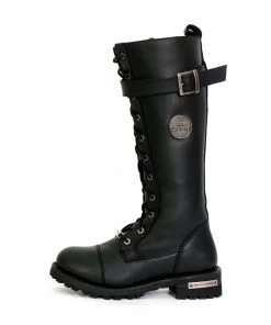 Riding Gear Hot Leathers BTL1005 Ladies 14-inch Black Knee-High Leather Boots With Side Zipper Entry