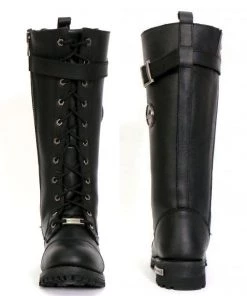 Riding Gear Hot Leathers BTL1005 Ladies 14-inch Black Knee-High Leather Boots With Side Zipper Entry