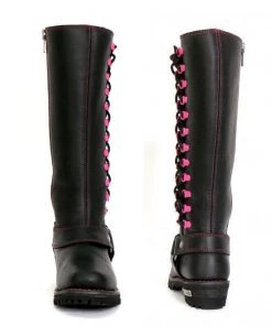 Riding Gear Hot Leathers BTL1006 Ladies 14-inch Black Knee-High Leather Boots With Side Zipper Entry