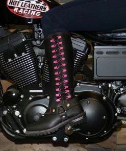 Riding Gear Hot Leathers BTL1006 Ladies 14-inch Black Knee-High Leather Boots With Side Zipper Entry