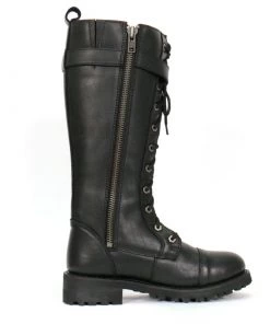 Hot Leathers BTL1007 Ladies Black Knee High Wild Roses Leather Boots Riding Gear