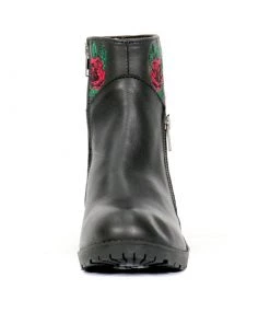 Hot Leathers BTL1008 Ladies Black Wild Roses Zipper Boot