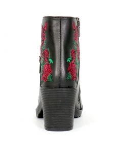 Hot Leathers BTL1008 Ladies Black Wild Roses Zipper Boot
