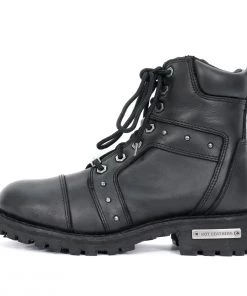 Hot Leathers BTL1010 Ladies 7-inch-Tall Zip-Up/Lace-Up Studded Boots Riding Gear