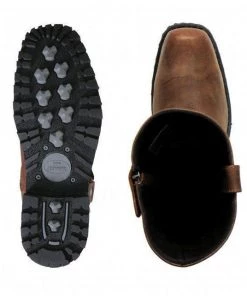 Riding Gear Hot Leathers BTM1001 Men's Rust Brown 11-inch Harness Motorcycle Leather Boots