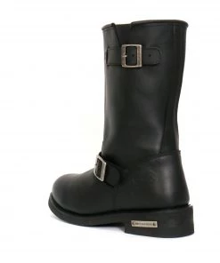 Riding Gear Hot Leathers BTM1002 Men's Black 11-inch Round Toe Engineer Leather Boots