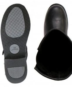 Riding Gear Hot Leathers BTM1002 Men's Black 11-inch Round Toe Engineer Leather Boots